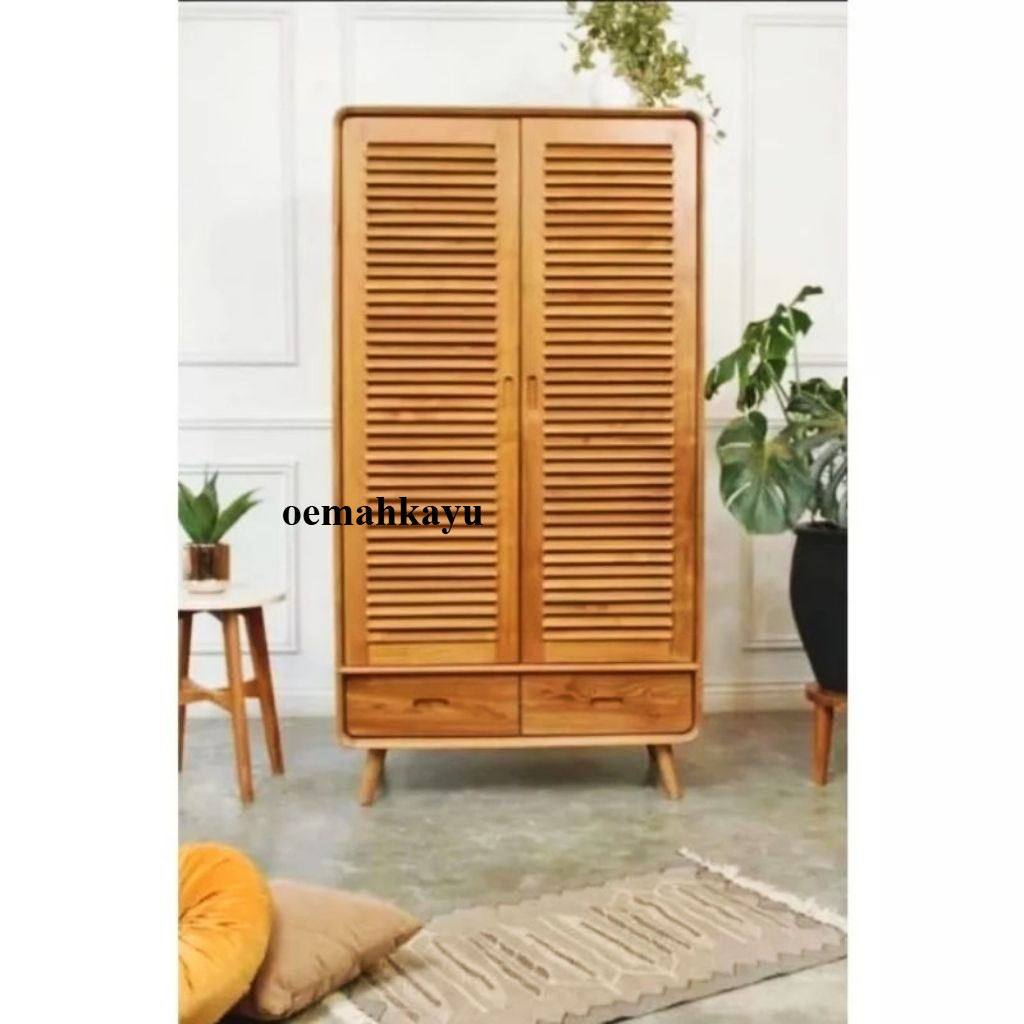 Lemari Retro Modern Lemari Pakaian Krepyak Wardrobe almari baju Kayu Jati