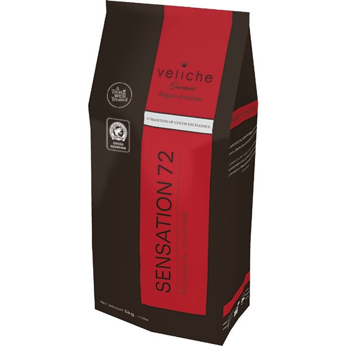

Dark Chocolate Couverture Veliche Sensation 72 % - REPACK