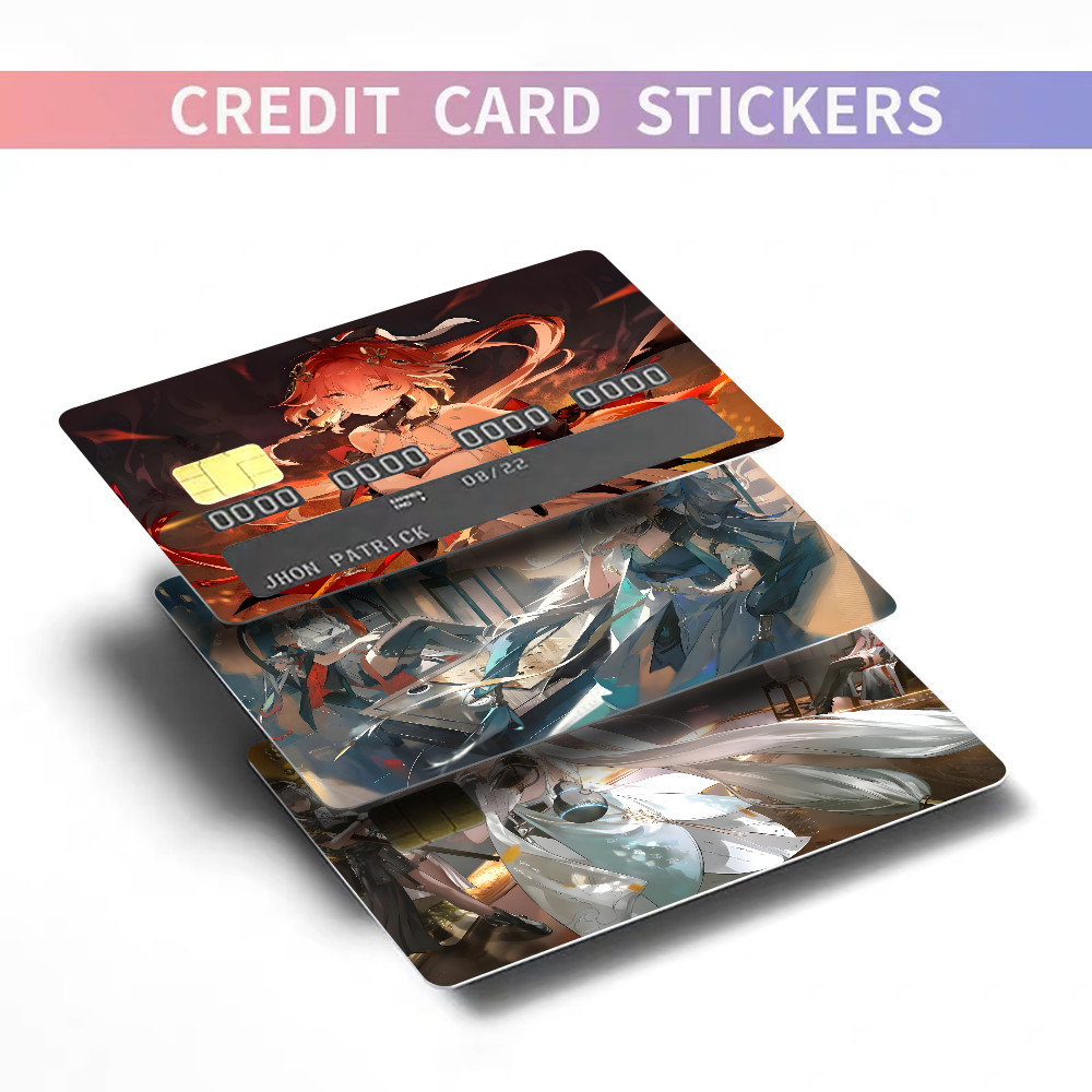 

Wuthering Waves Game Stickers Bank Credit Card Stickers Metro-Card Skin Cover Waterproof Removable Debit Covers Sticker