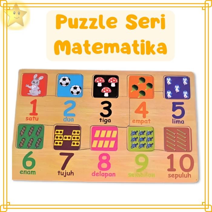 Puzzle Seri Matematika Kayu Edukatif – Belajar Angka 1-10 | Mainan Edukasi Anak TK PAUD | Arimbistar