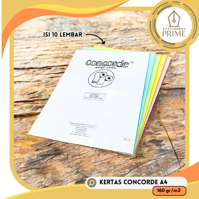 

Kertas Concorde 160gr A4 isi 10 lembar - Putih Kuning Pink Biru Hijau