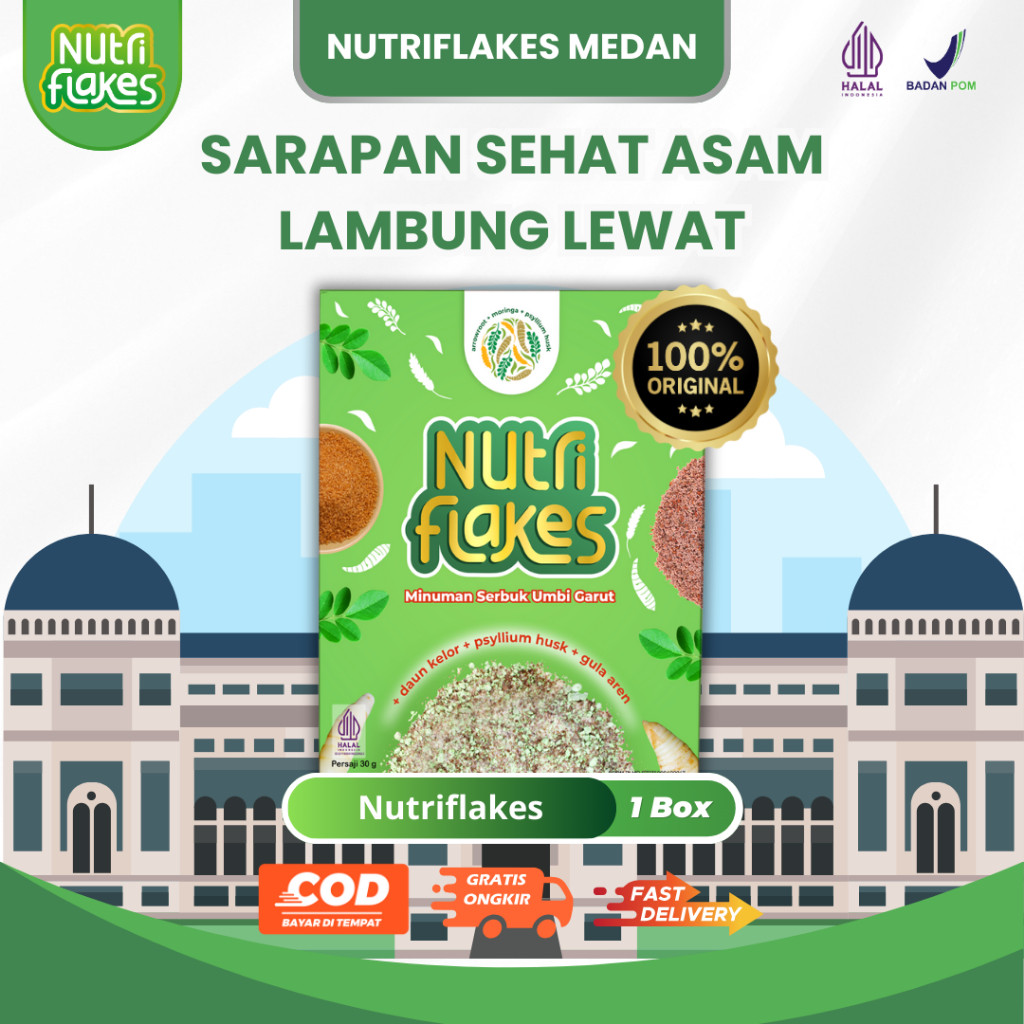 

Nutriflakes - Sereal Umbi Garut Mengatasi Asam Lambung Original 1 Box