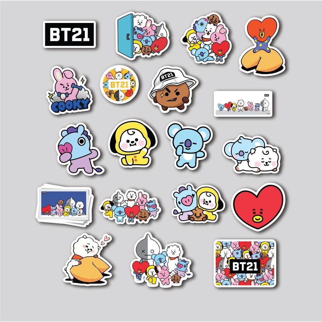 Sticker Pack Bt21 Bts | Sticker Tumbler | Stiker Laptop Koper Helm