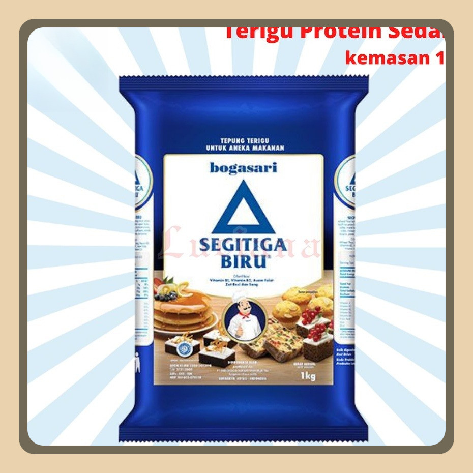

Tepung Bogasari SEGITIGA BIRU, KUNCI BIRU, CAKRA KEMBAR Kemasan 1kg