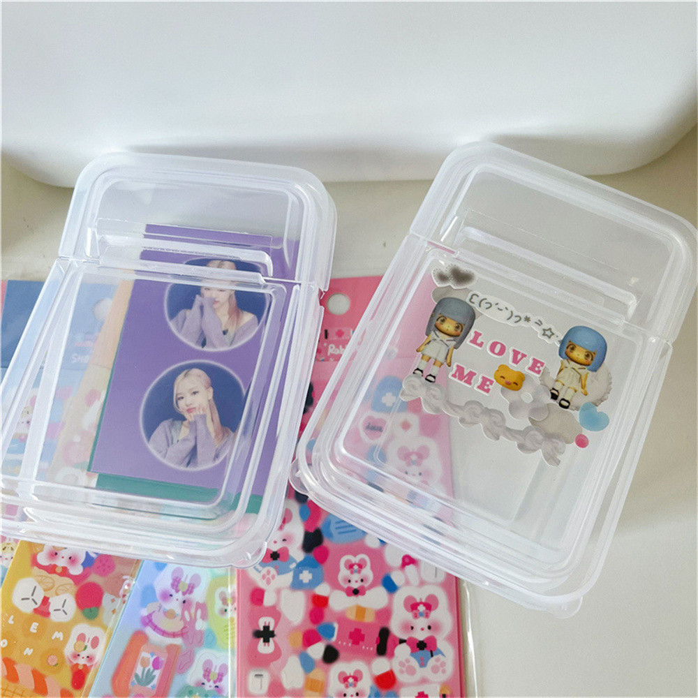 

Transparent Kpop Photo Card Box Card Case Portable Card Holder for Kpop Collectibles Trading Cards Gift For Fans