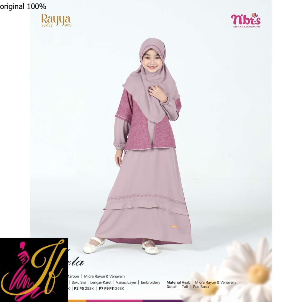 Gamis dress Polos Anak Bahan Rayon gamis Dress anak Muslim baju ngaji gamis set hijab kidss aretha B