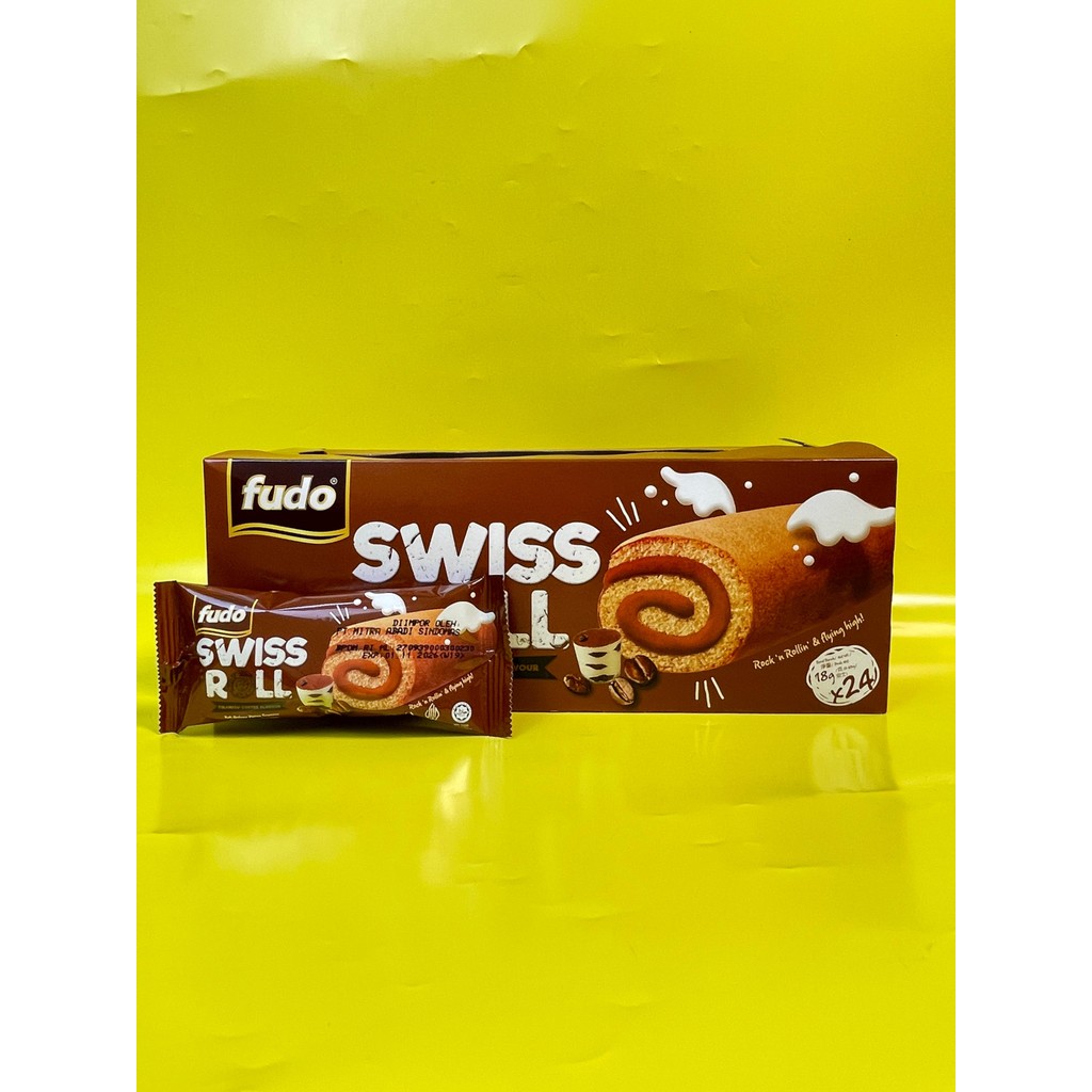 

KONBINI MALAYSIA - Fudo Swiss Roll 1 box (24 pcs @18gr) Pandan Coklat Strawberry Butter Tiramisu