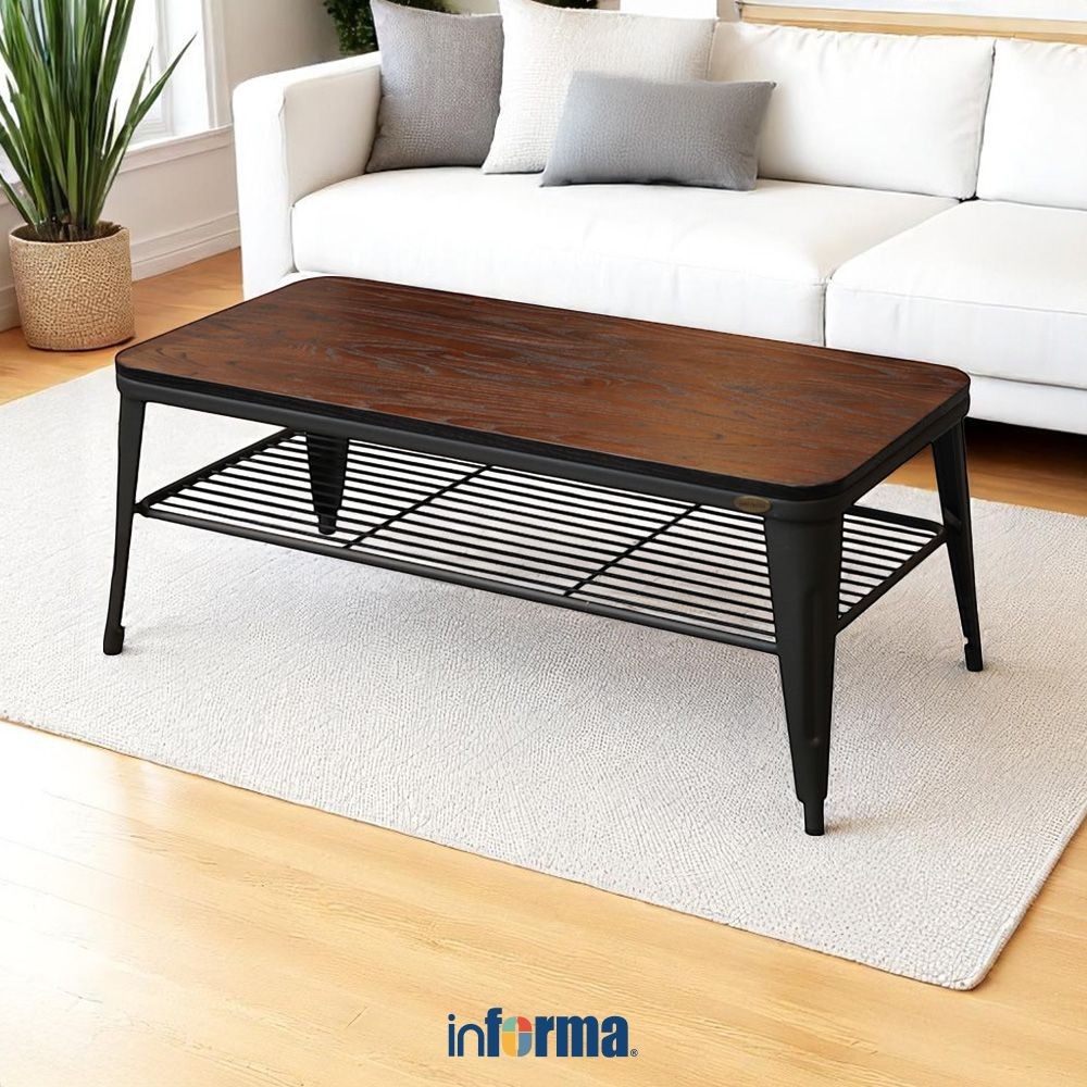 Informa London Elm Meja Tamu - Hitam Coffee Table Meja Tamu Serbaguna Furniture Rumah Aesthetic Kelu