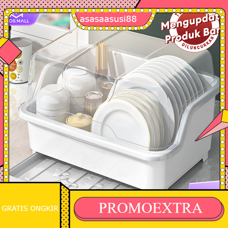 [RAK PIRING BESAR] Rak Piring Plastik Rak Pengering Piring Rak piring tertutup / Sendok Rak DapurTut