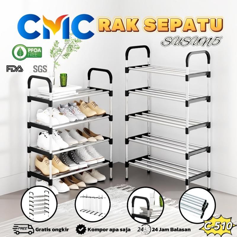 

CMC[C-510]Rak Sepatu 5 Susun Gantungan Payung / Rak Sepatu 5 Tingkat Tempat Sepatu Sandal 5 Susun Rangka Besi
