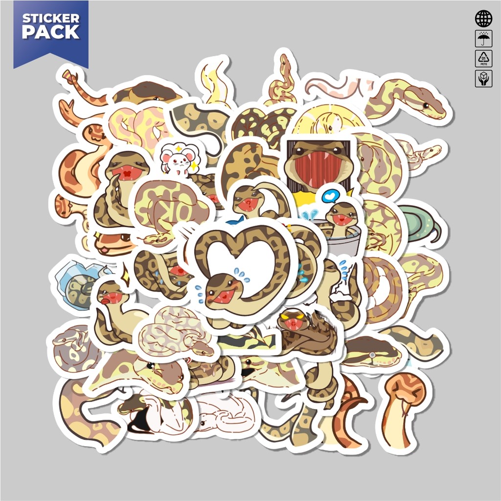 

[100PCS]Stiker Pack Sticker Hewan Ular Piton Aesthetic Vinyl Anti Air Dekorasi Sticker Laptop Buku Journal Koper Helm Casing HP Gitar Helm Skateboard