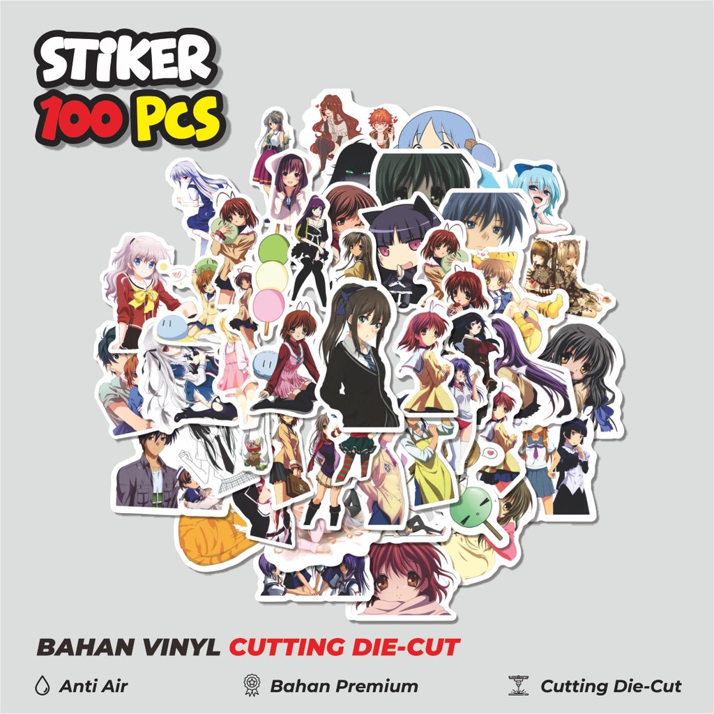 

Terbaru! 50 pcs Sticker Anime Clannad Dekorasi Lucu Kreatif untuk Notebook, Skateboard, HP