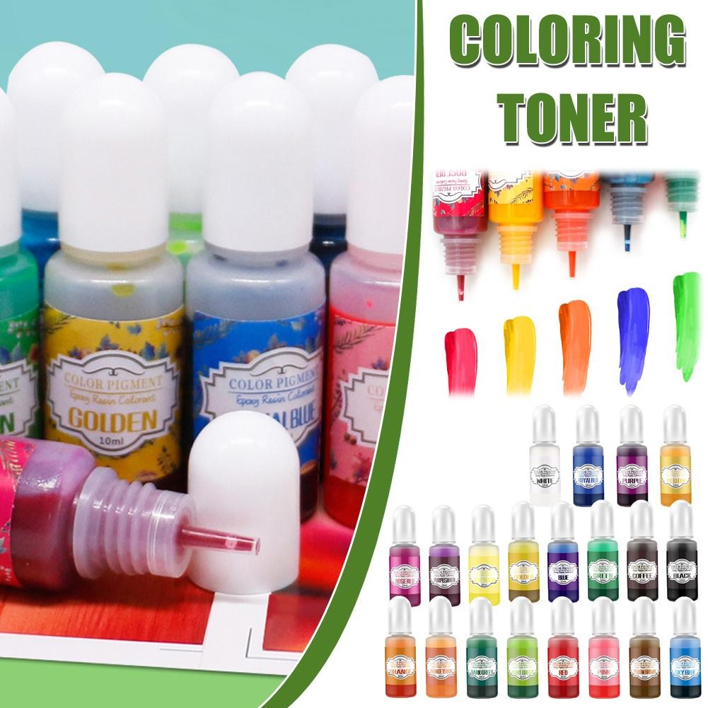 

20Colors 10ml Resin Pigments DIY UV Epoxy Resin Mold Jewelry Dye Making Candle Soap Colorant Supplies Liquid Crafts Resin Q1R2
