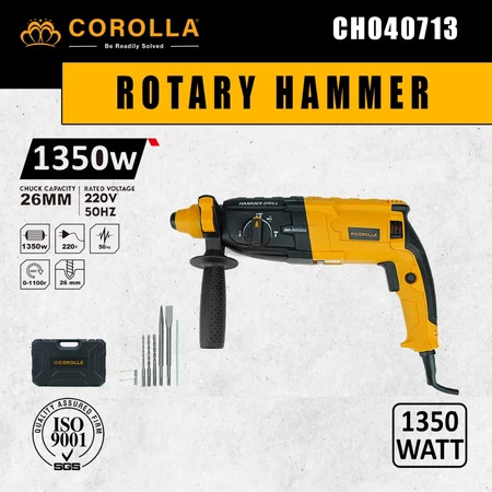 Corolla Rotary Hammer 3 Fungsi 1350W Drill Mesin Bor Beton Listrik Electric Hammer Kelas Industrial