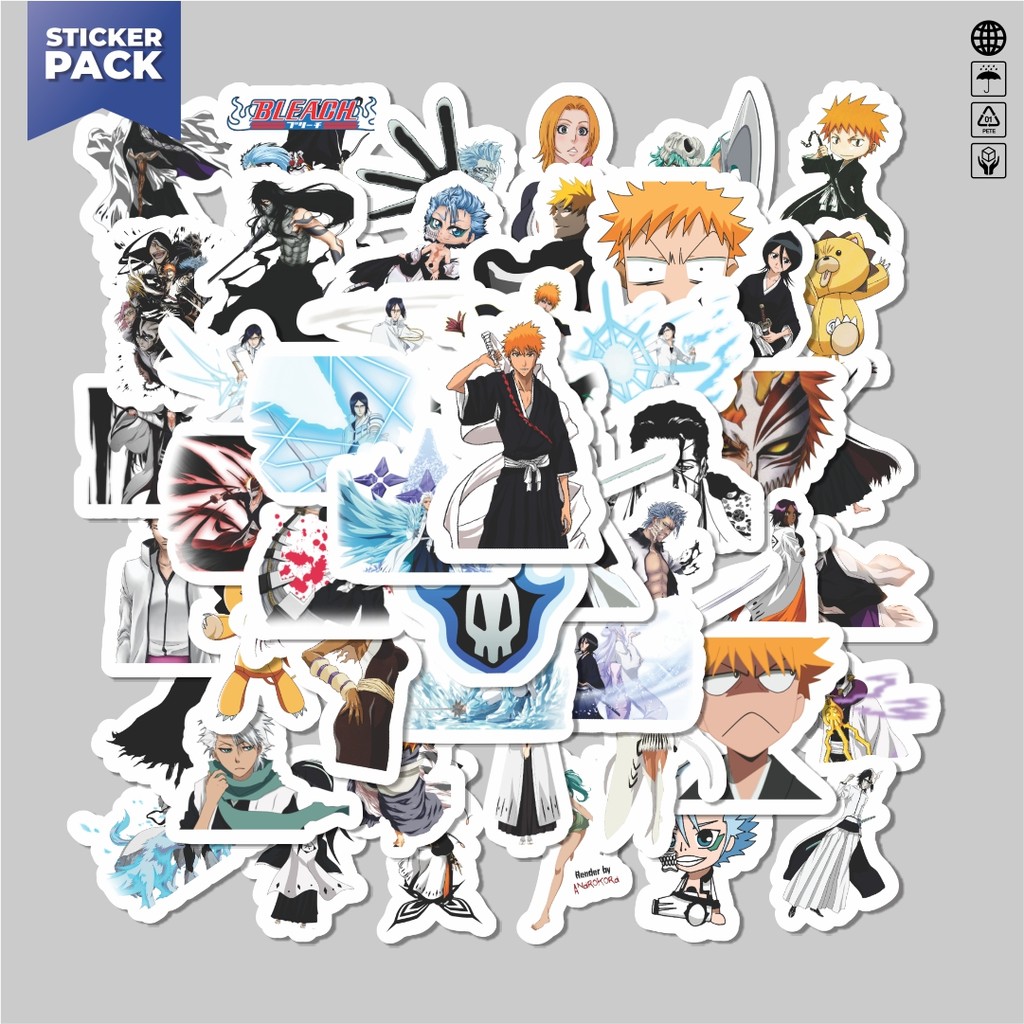 

[100PCS]Stiker Pack Sticker Anime Bleach Aesthetic Vinyl Anti Air Dekorasi Sticker Laptop Buku Journal Koper Helm Casing HP Gitar Helm Skateboard