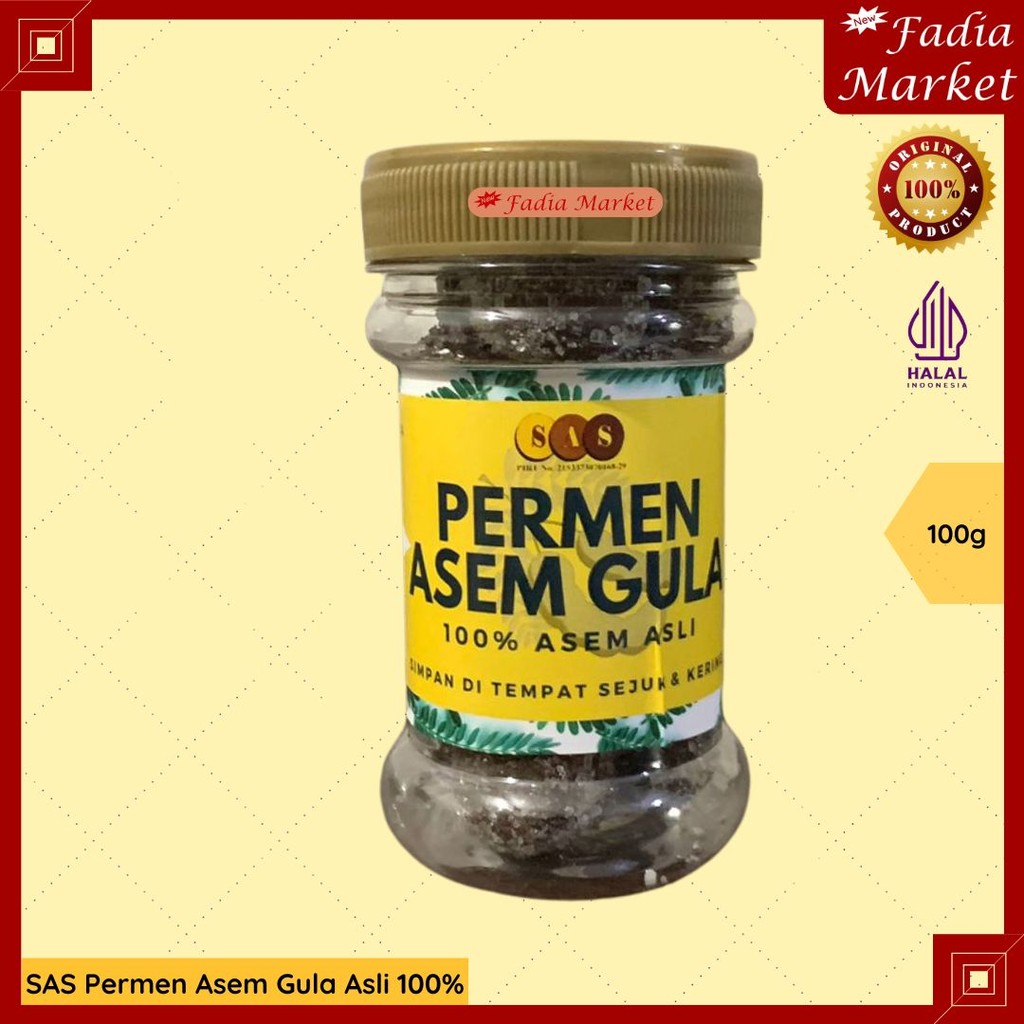 

SAS Permen Manisan Asem Gula Asli 100% Manis Kecut 100g