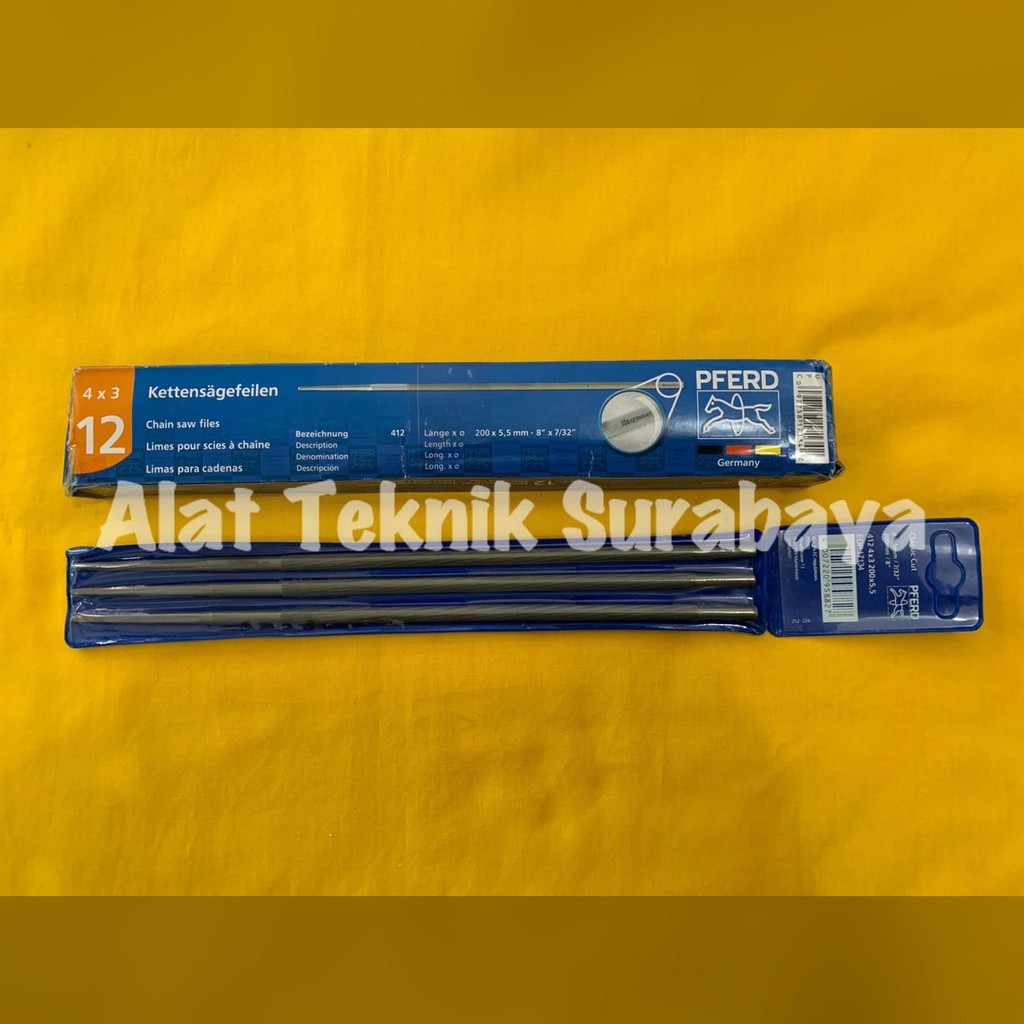 ISI 12 PCS KIKIR CHAIN SAW KUDA 4,8 MM ; 5,5 MM ASLI GERMAN / FILES KETTENSAGEFEILEN PFERD BULAT CHA