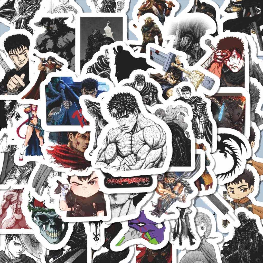 

100PCS Lucu Sticker Anime Berserk Stiker Aesthetic Stiker Anti Air Stikers Berperekat Waterproof sticker decal buat Motor Helm Buku Journal Koper Casing HP Laptop Botol Minum Hadiah anak