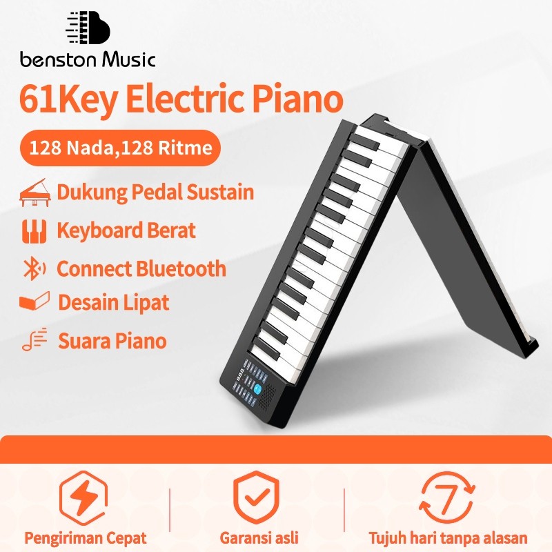 Piano Lipat Elektrik 61 Keys Keyboard Piano Alat Musik Keyboard Siswa Berlatih Piano 61B