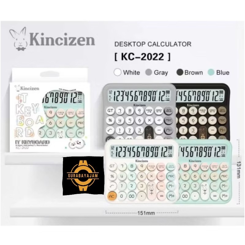 

Kalkulator Kincizen 2022 Tombol Mekanik Warna Terbaru Kalkulator 12 digit angka Kalkulator Check Correct