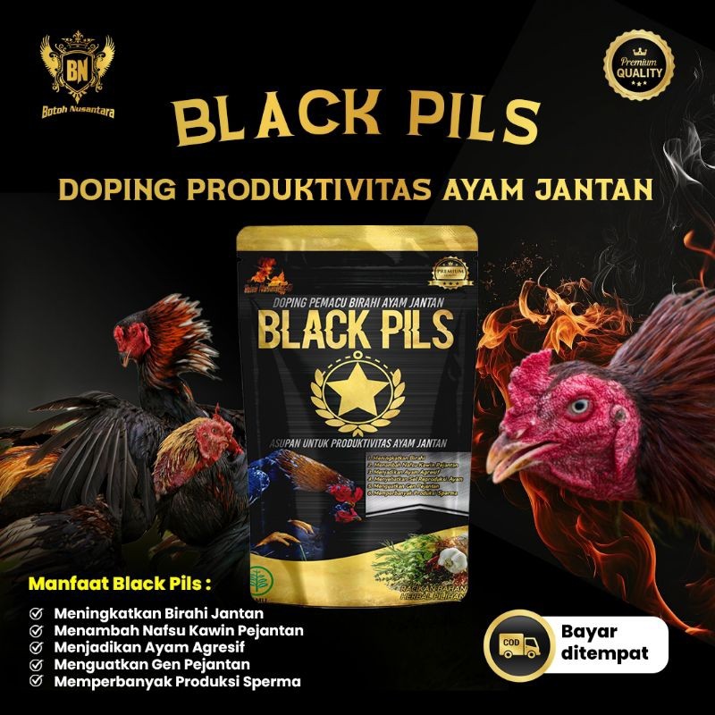Booster Ayam filipina Lincah Black PILS Doping Jantan Pemacu Birahi Agresif Kawin