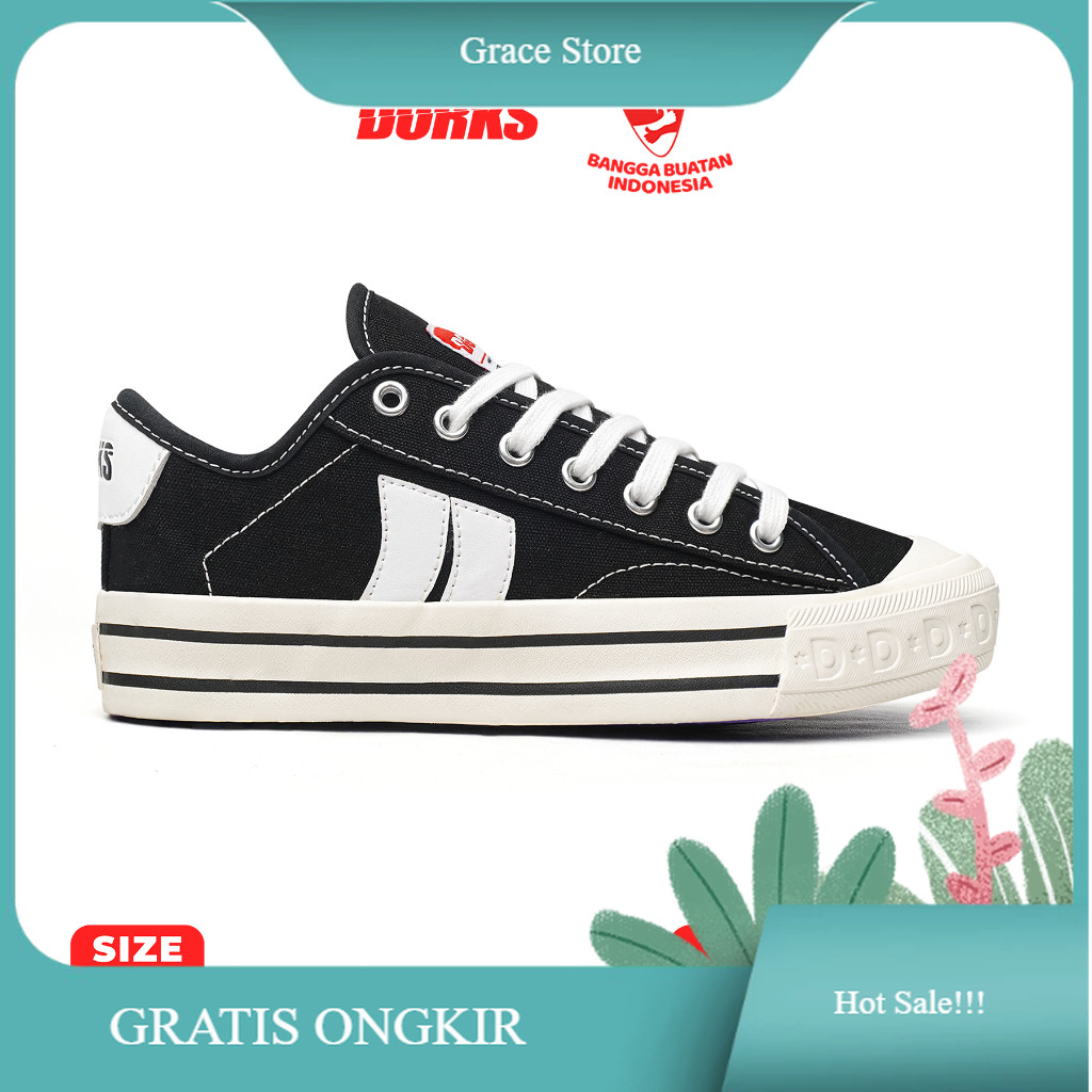 【GSTORE00】COD Dorks - Metro Low Black Sepatu Sneakers Casual Pria Wanita