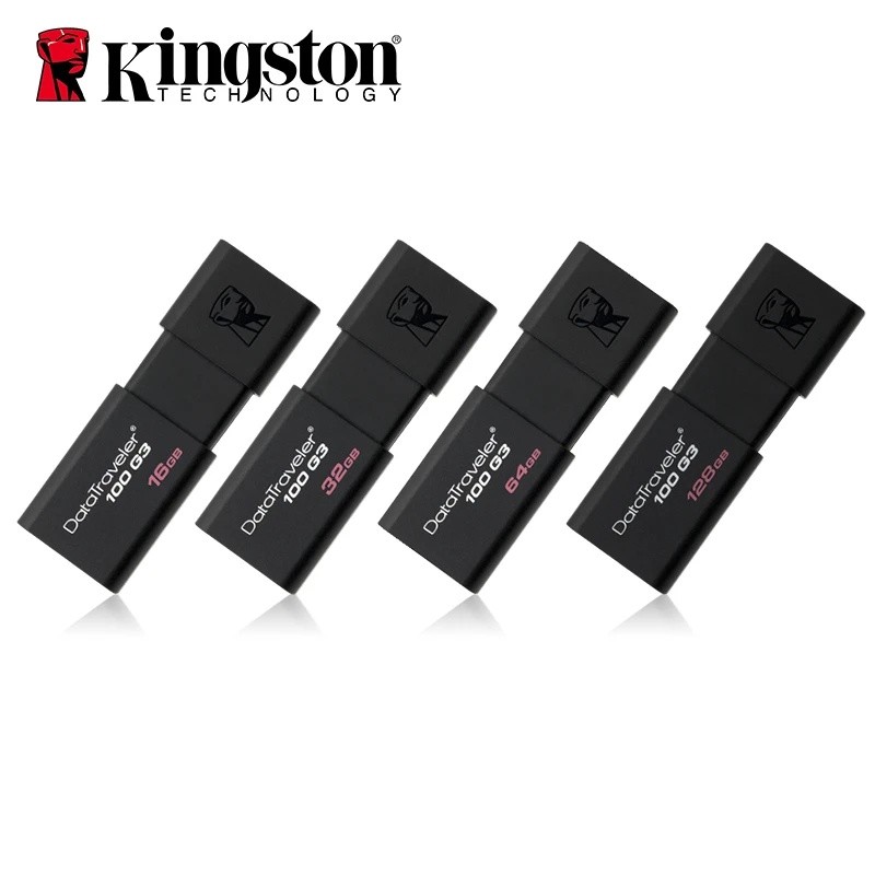 Kingston Flashdisk DT100G3 USB 3.0 | Kapasitas 32GB/64GB/128GB/256GB Portabel Mobil/Laptop Flash Dri