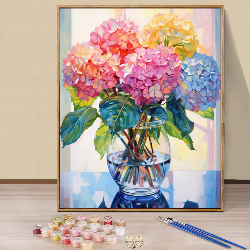 

Paint by Numbers - 40x50cm, Flowers Painting Kits for Beginners on Colored Canvas, Easy DIY Art for Home Decor Gift (No Frame)