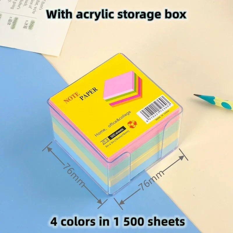 

500/750Sheets 4Color Student Posted It Sticky Notes Pads Memo Notepad Notebook School Posits Stickers Stationery Message Sticker