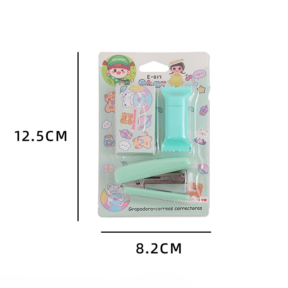 

Cartoon Mini Portable Stapler Set Small 1 Stapler Student Exam Paper Binding Machine Stationery Female Stationery