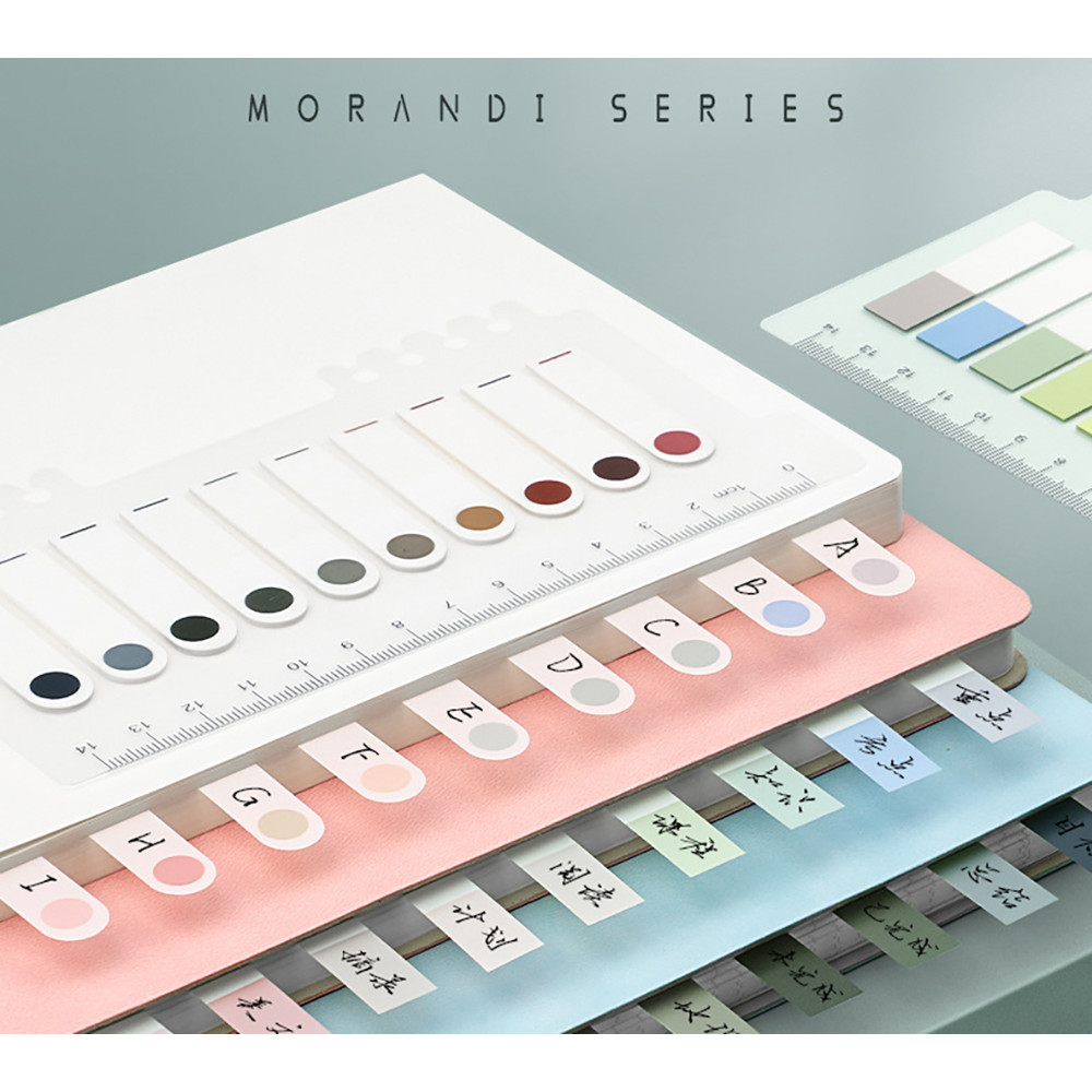 

Retro Morandi Markers Paper Index Notepad Bookmark Stickers Memo Pad Sticky Notes Paper School Supplies Kawaii Stationery