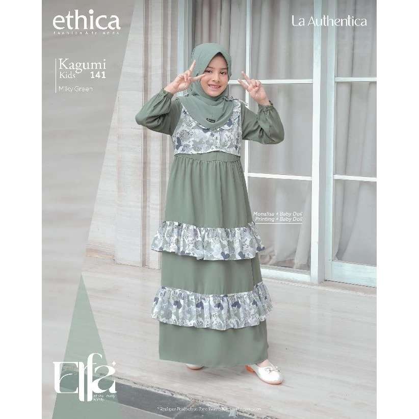 ETHICA GAMIS ANAK KAGUMI KIDS 141 MILKY GREEN