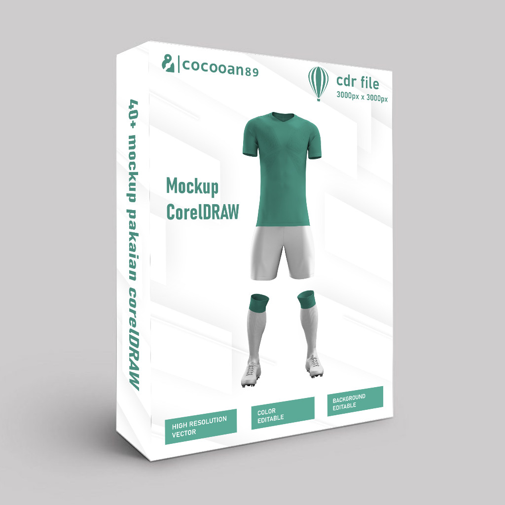 Mockup jersey bola dan pakaian lainnya - Template CorelDRAW