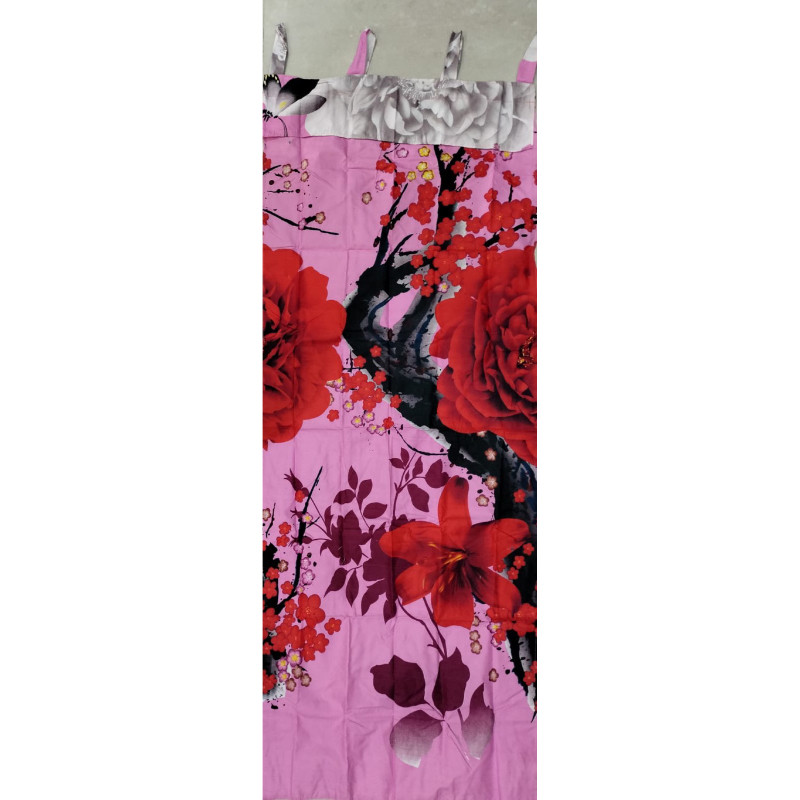 HOKICHAN [ JENDELA ] GORDEN JENDELA TALI + PONI MOTIF BUNGA SAKURA MERAH PINK