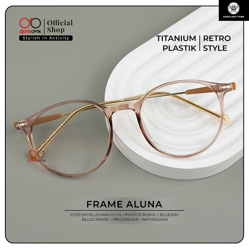 DJAVA OPTIK - Frame Aluna - Kacamata Photocromic Korea Plastik Elastis