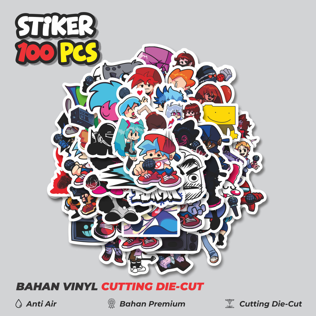 

Terbaru! 50 pcs Stiker Kartun Friday Night Funkin' Stiker Dekorasi Lucu Kreatif untuk Notebook, Skateboard, HP