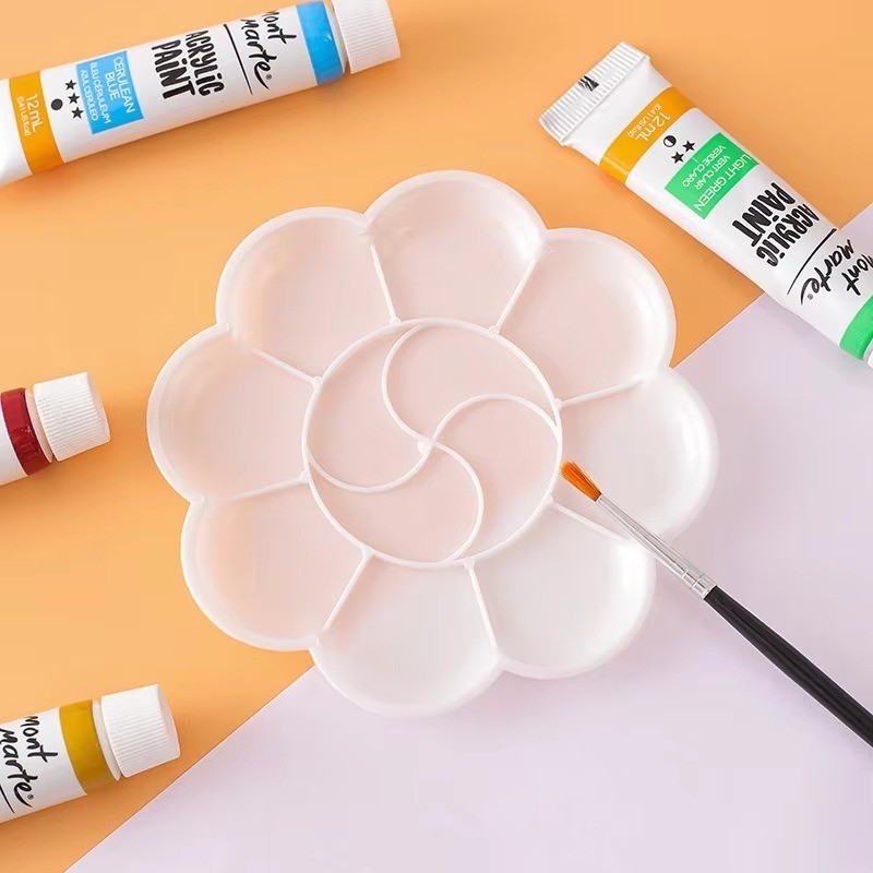 

11cm Plum Blossom Acrylic Palette for Watercolor Chinese Painting DIY Art Supplies for