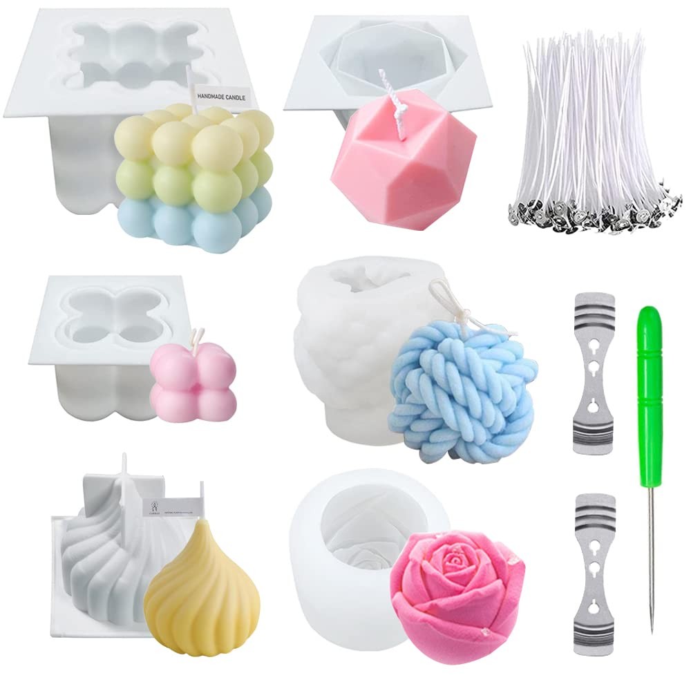 

3D Rotating Column Candle Silicone Suit Shape Geometric Wave Candle Wax Shape DIY Abstract Art Soaps Resin Gypsum Mold