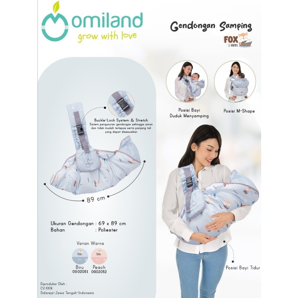 tukangjamu100shopOmiland Gendongan Bayi Samping FOX Series OG 02051-2 / Omiland Gendongan Bayi Sampi
