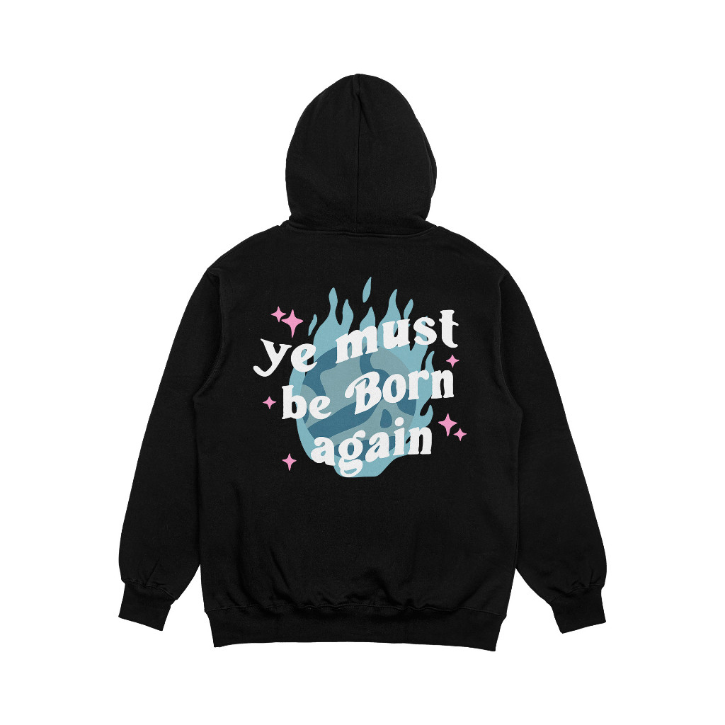 HHSCO - Hoodie Unisex Hitam Ye Must Be Born Again