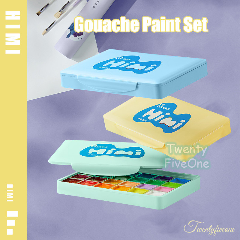 

Miya Top Watercolor Himi Gouache Paint Set 18/24 Warna 30ml Cat Untuk Air Seni Murid