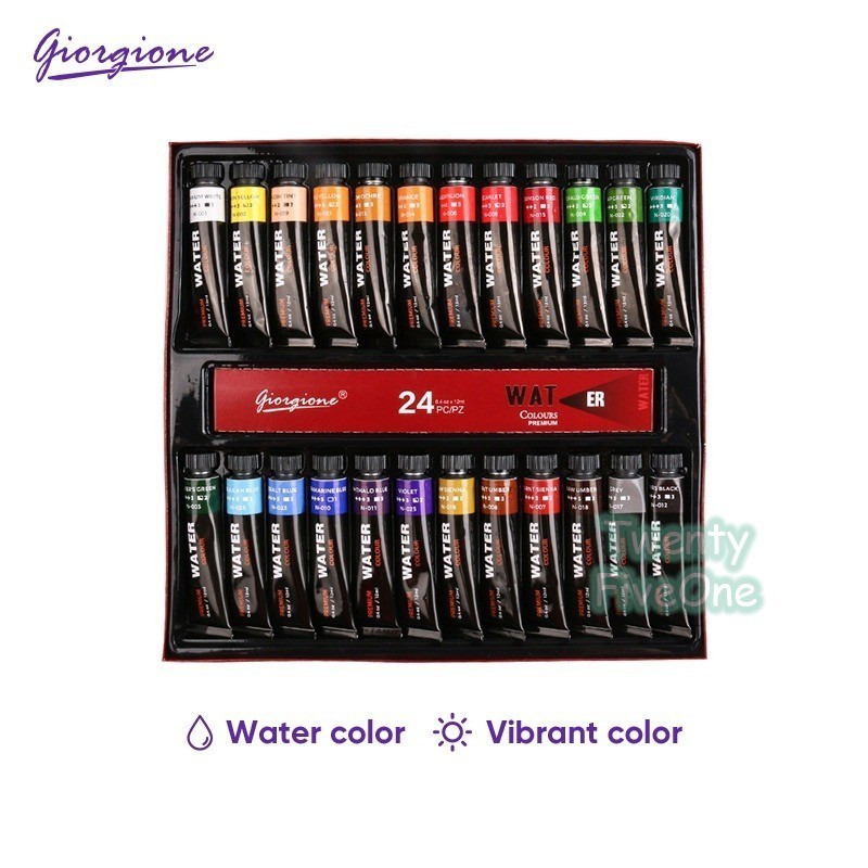 

Giorgione 24 Warna Cat Akrilik Set Perlengkapan Seni Siswa 12ml Cat