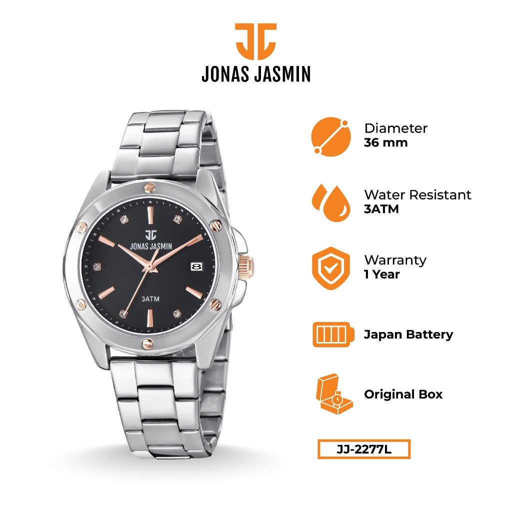 Jonas Jasmin - Jam Tangan Wanita Analog JJ-2277L Include Box Fullset