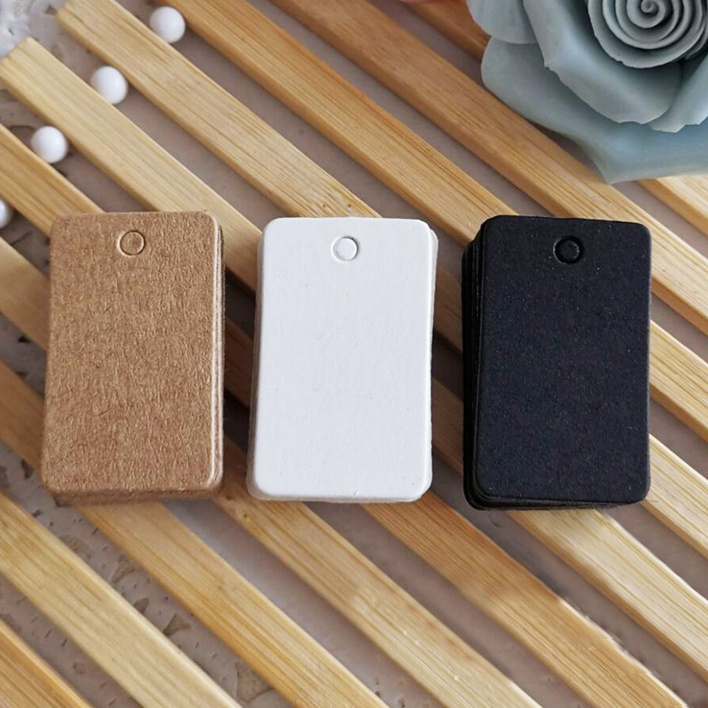 

50pcs 2x3.3cm Labels Paper Card Tags Small Rectangular Kraft Cards Jewelry DIY Wedding Party Blank Hang Tag Gifts