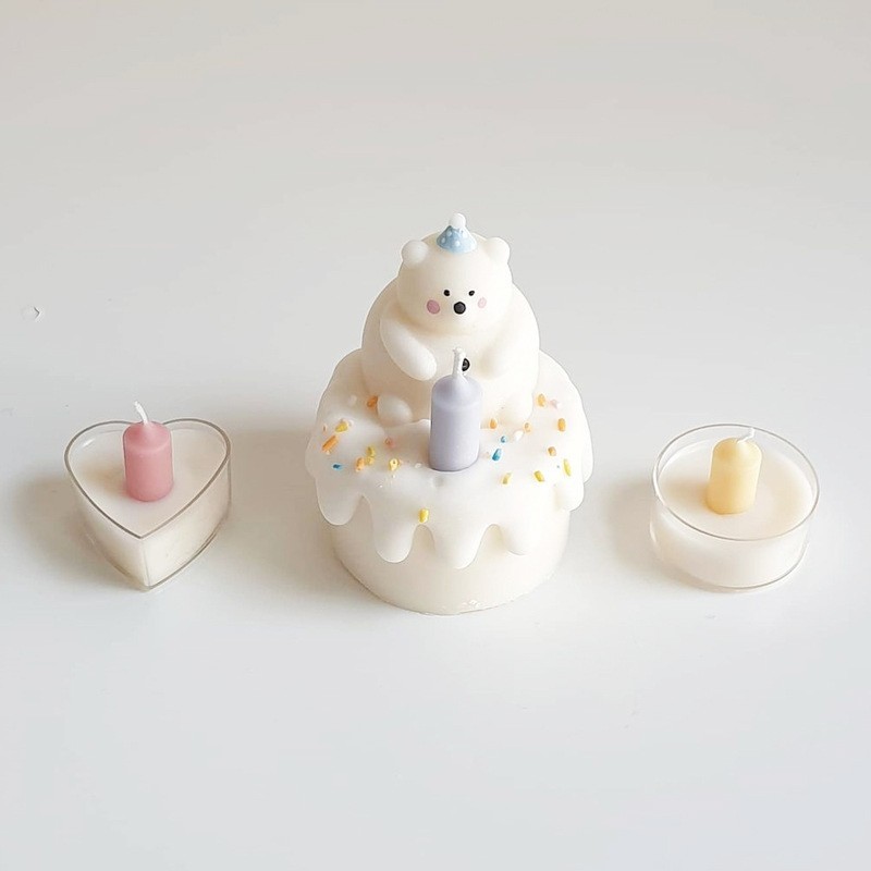 

Cute Bear Silicone Mold Mini Candle Birthday Cake Mold DIY Chocolate Fondant Jelly Biscuit Mould Party Cake Gift Decor