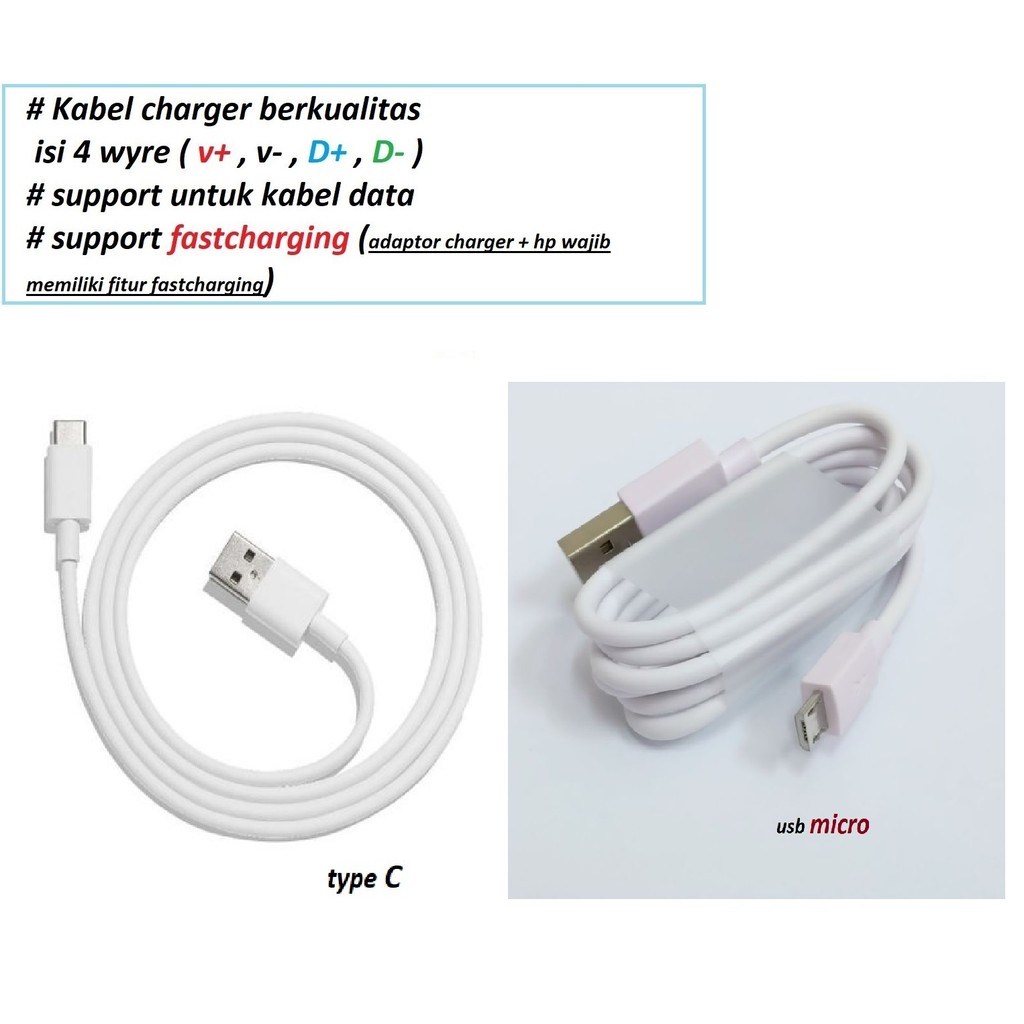 Usb C & micro kabel charger oppo a53 2020 / A53 4G (CPH2127, CPH2131) - oppo 53 5G (PECM30 / PECT30)