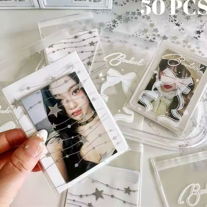 

(50 lembar) Plastik Bungkus Photocard Sleeve Photocard Toploader Hadiah Bingkisan Plastik OPP Murah Corak Warna Warni