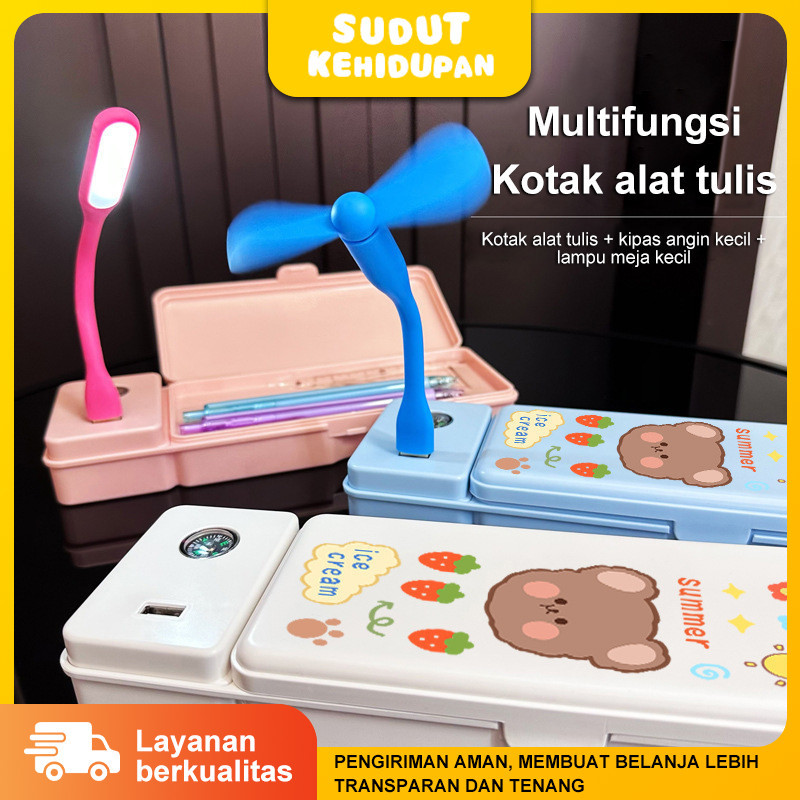 

Pensil Kotak Multifungsi Kipas Angin Mini Lampu Meja Kecil Kotak Pensil untuk Pelajar SD dan SMP Kotak Pensil Berkapasitas Besar