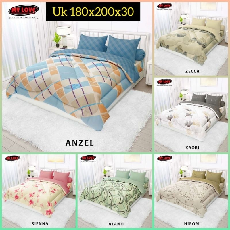 Bedcover Set 180x200 My Love / Bed Cover All New My Love 180x200 Tinggi 30 / Satu Set Bedcover 180x2