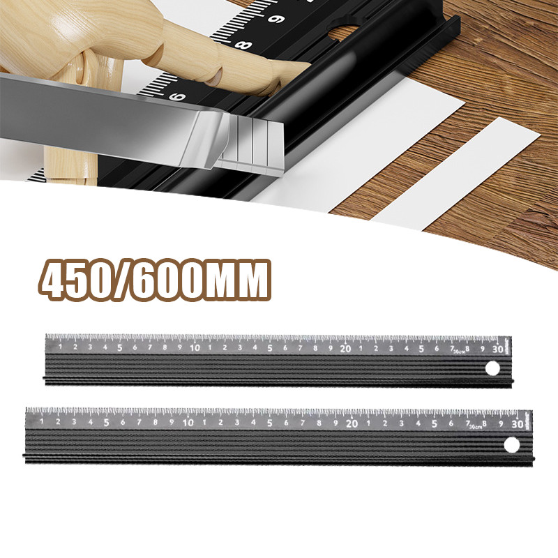 

【SIAP】Penggaris Lurus Aluminum Penggaris Safety Protective Ruler 450 & 600mm Safety Cutting Ruler